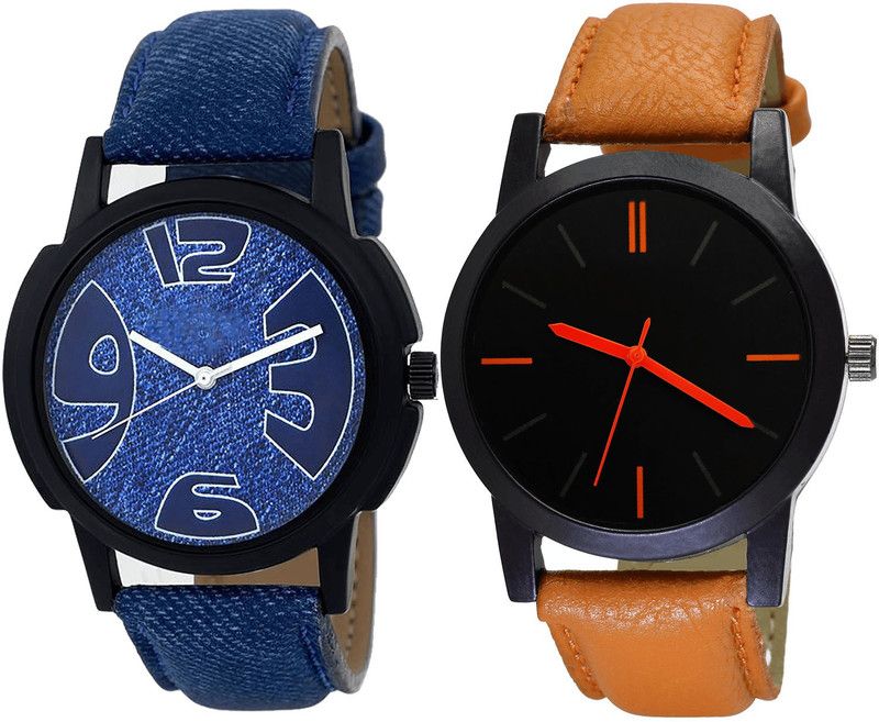 combo watch Analog Watch - For Girls New Professional Analogue Blue And Brown Color Boys And Men Watch - B9-B112 (Combo Of 2 )