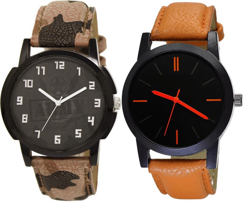 combo watch Analog Watch - For Girls Best Designer Army Analogue Brown Color Boys And Men Watch - BL46.3-B112 (Combo Of 2 )