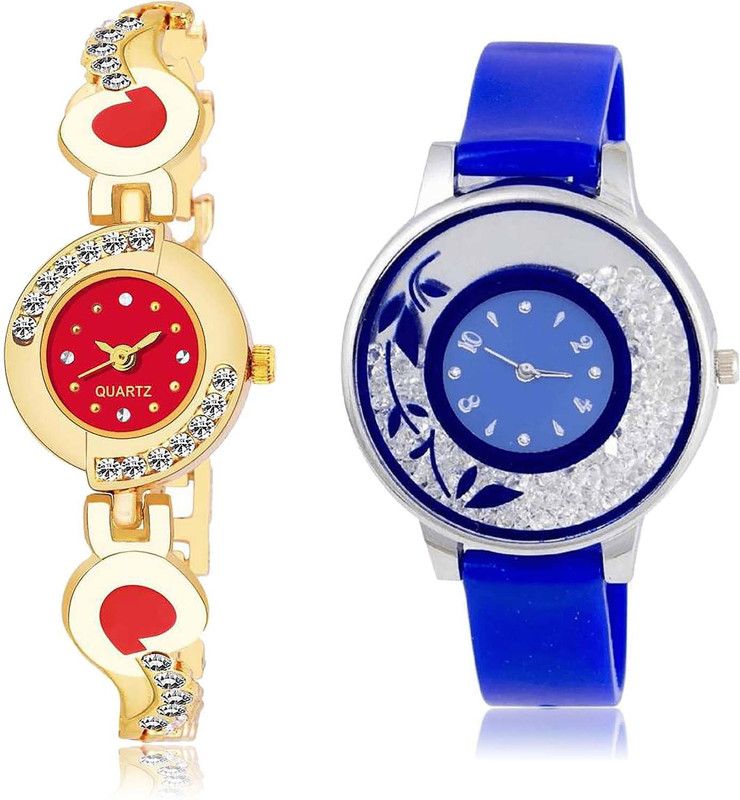 combo watch Analog Watch - For Girls Latest Fashionable Chain And Flower Combo Watch For Girls And Women - G441-G87