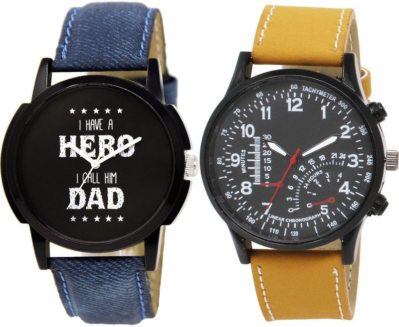combo watch Analog Watch - For Girls Modish Rich Analogue Blue And Brown Color Boys And Men Watch - BL46.7-B42 (Combo Of 2 )