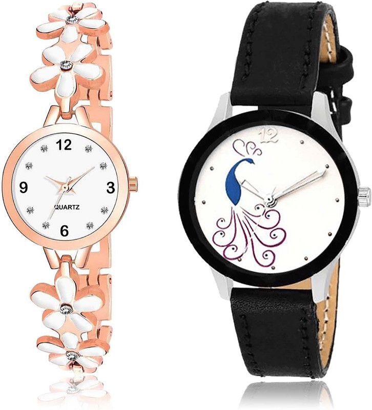 combo watch Analog Watch - For Women Contemporary Love Flower And Peacock Combo Watch For Girls And Women - G462-G271