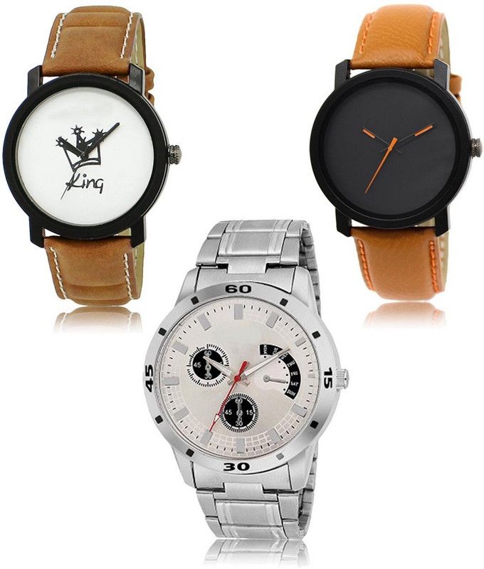 Stylish Attractive Professional Designer Combo Analog Watch - For Men LR-18-20-101 Hot Selling Premium Quality Collection Latest Set of 3