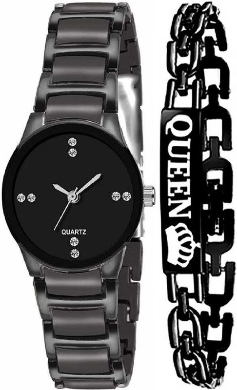 With Free Queen Bracelet For Girls And Women Analog Watch - For Girls Analogue Diamond Studded Girls and Women Watch