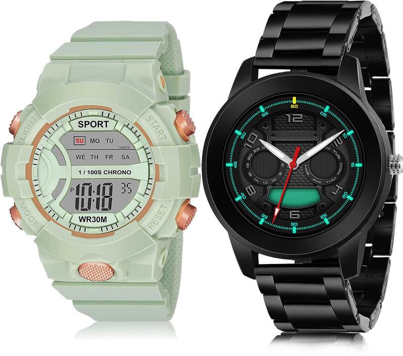 Analog-Digital Watch - For Boys Treading Quartz 2 Watch Combo For Boys And Men - DG35-(57-S-20)