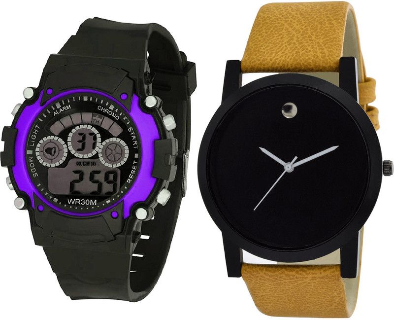 combo watch Analog Watch - For Girls Best Tread Kids Analogue Black And Brown Color Boys And Men Watch - B133-B59 (Combo Of 2 )