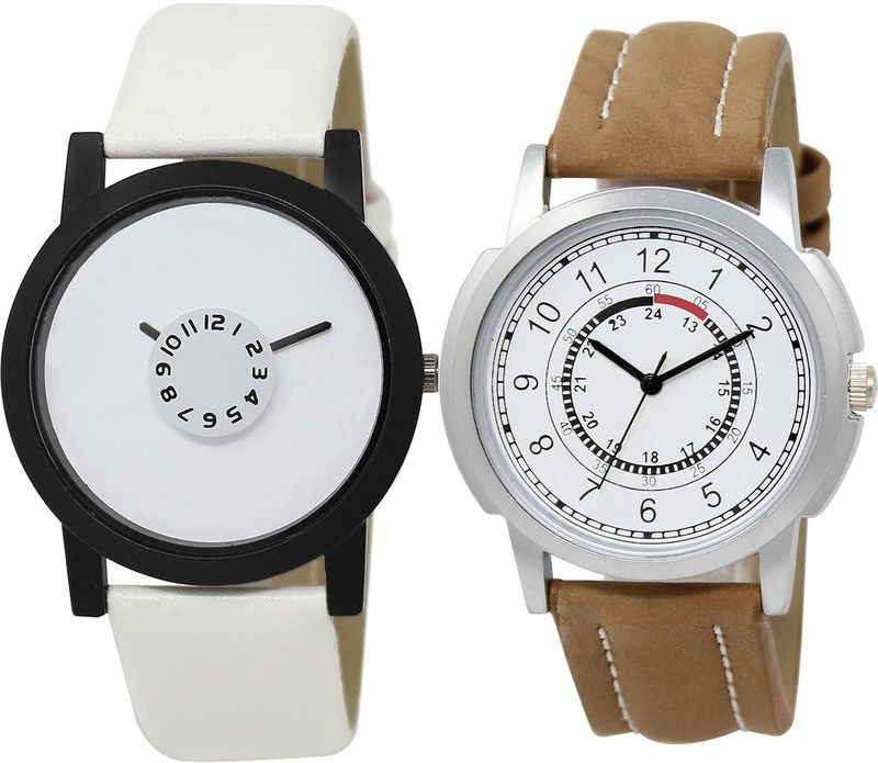 combo watch Analog Watch - For Girls Modish Italian Designer Analogue White And Brown Color Boys And Men Watch - BL46.26-BL46.17 (Combo Of 2 )