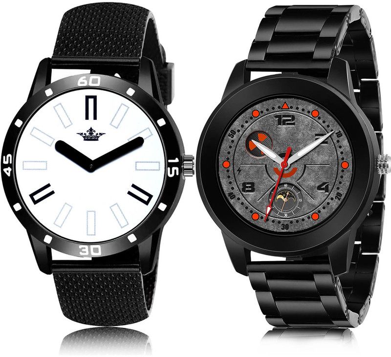 Analog Watch - For Men Modern 3D Design 2 Watch Combo For Boys And Men - BL46.57-(13-S-20)