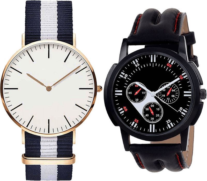 combo watch Analog Watch - For Girls Brand New Casual Analogue Blue And Black Color Boys And Men Watch - B109-B104 (Combo Of 2 )