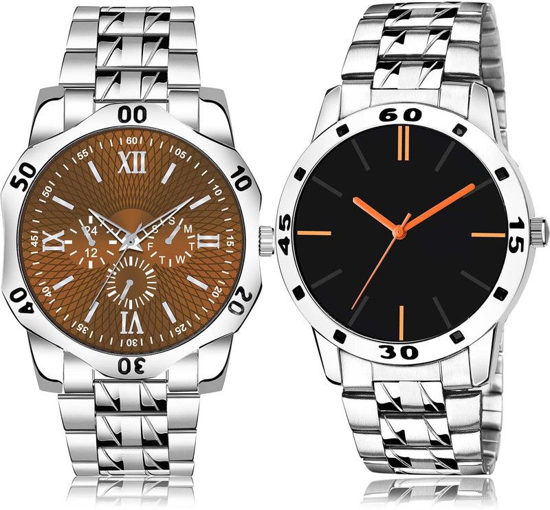combo watch Analog Watch - For Boys New Love Chain 2 Watch Combo For Boys And men - BM406-B977