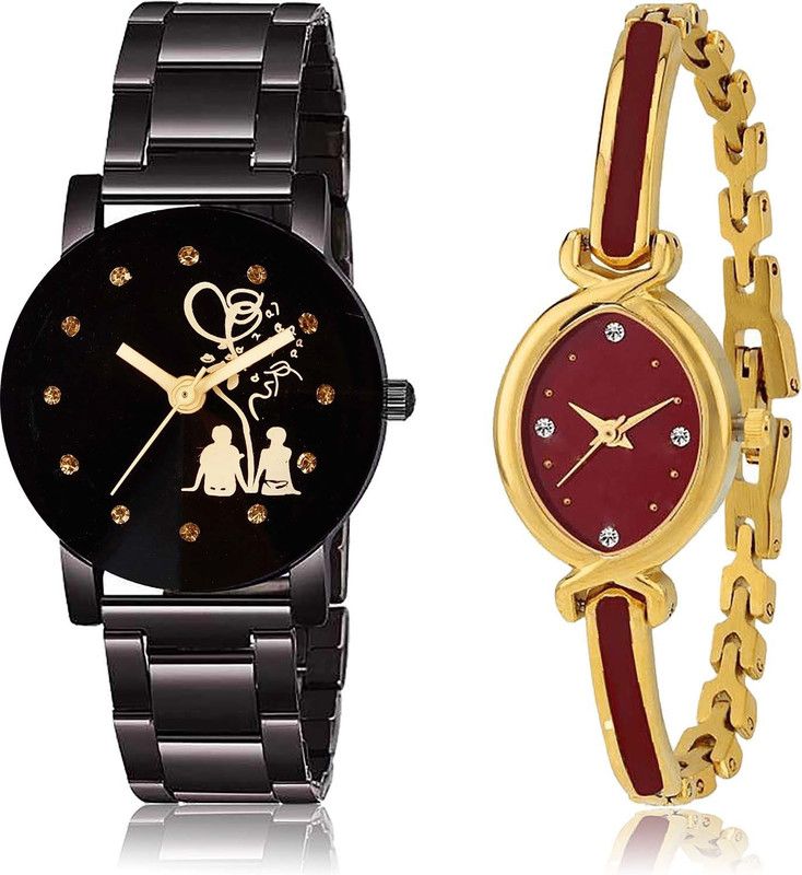 combo watch Analog Watch - For Women New High Quality Love Valentine Couple Chain Combo Watch For Girls And Women - GC52-G122