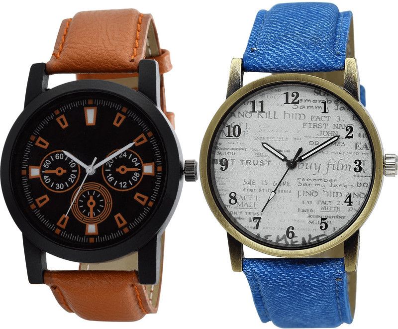 combo watch Analog Watch - For Girls Modish Technology Analogue Brown And Blue Color Boys And Men Watch - B31-BL46.28 (Combo Of 2 )