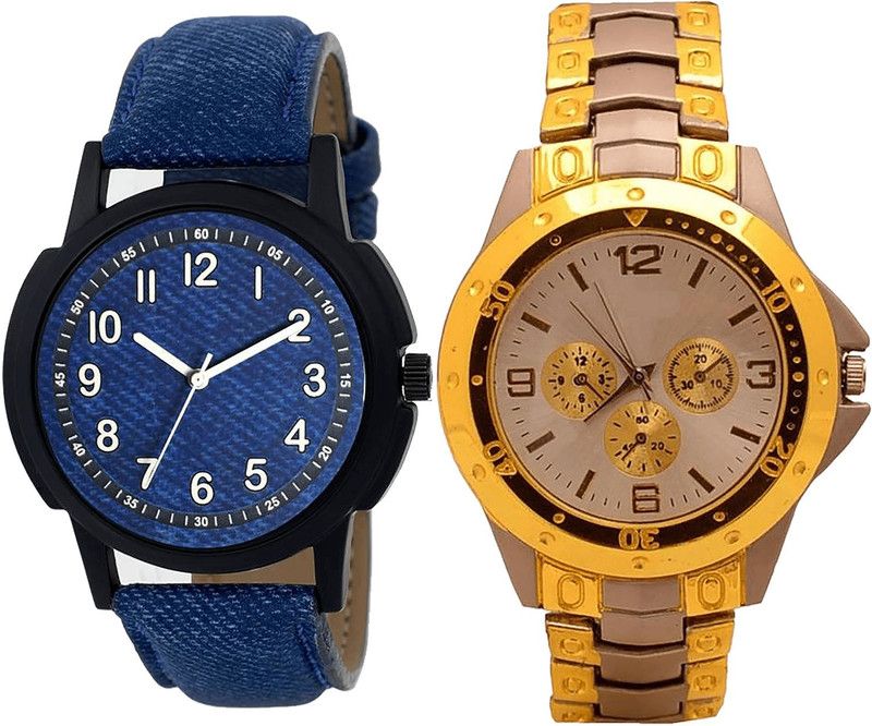 combo watch Analog Watch - For Girls Modern Traditional Analogue Blue And Silver Color Boys And Men Watch - B8-B74 (Combo Of 2 )