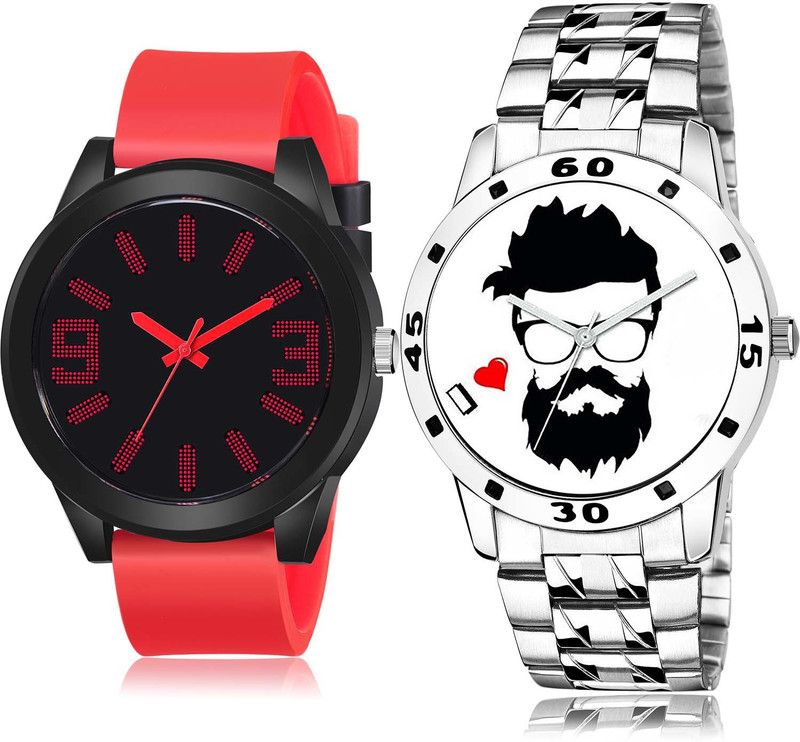Analog Watch - For Boys Latest Italian Designer Sports And Beard Style Chain Watch Combo Watch For Boys And Men - BM103-B823