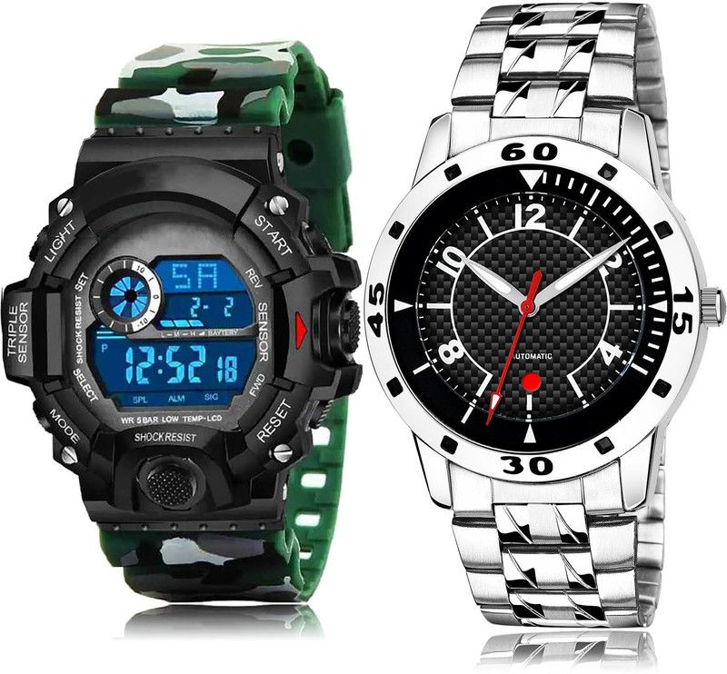 Analog-Digital Watch - For Men Classical 3D Design 2 Watch Combo For Boys And Men - BC20-(66-S-19)