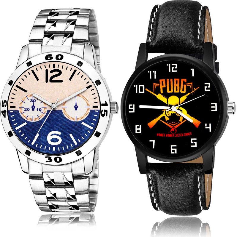 combo watch Analog Watch - For Men New Fashionable Chain Watch And Pubg Military Army Watch - B800-B625 (Combo Of 2 )