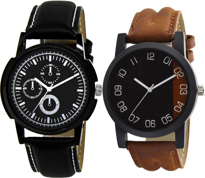 combo watch Analog Watch - For Girls Contemporary Unique Analogue Black And Brown Color Boys And Men Watch - BL46.13-B36 (Combo Of 2 )