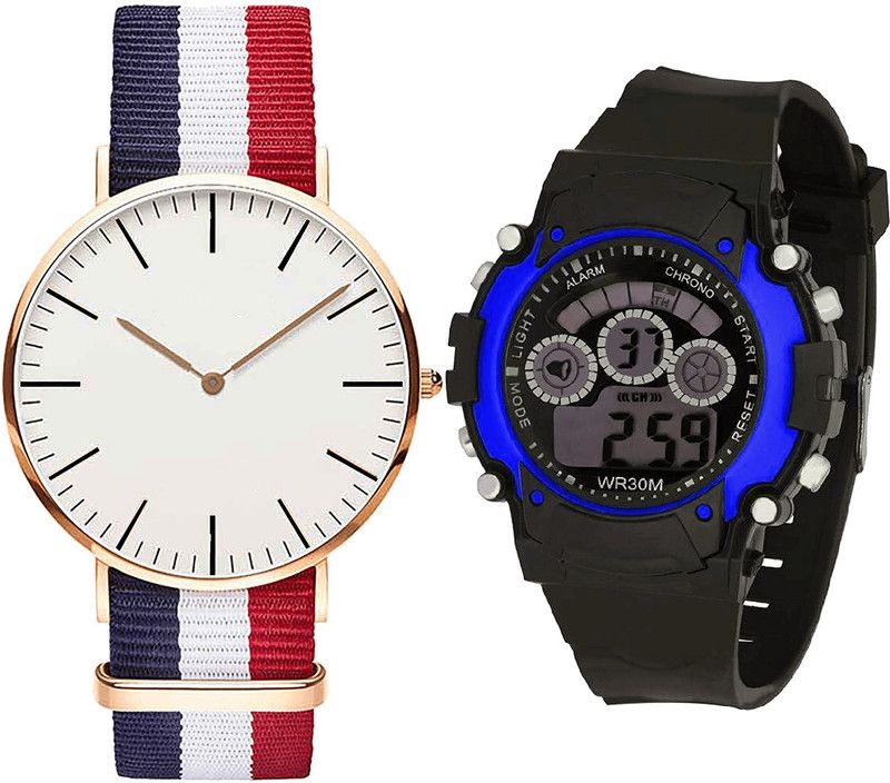 combo watch Analog Watch - For Girls New Branded Kids Analogue Red And Black Color Boys And Men Watch - B50-B2 (Combo Of 2 )