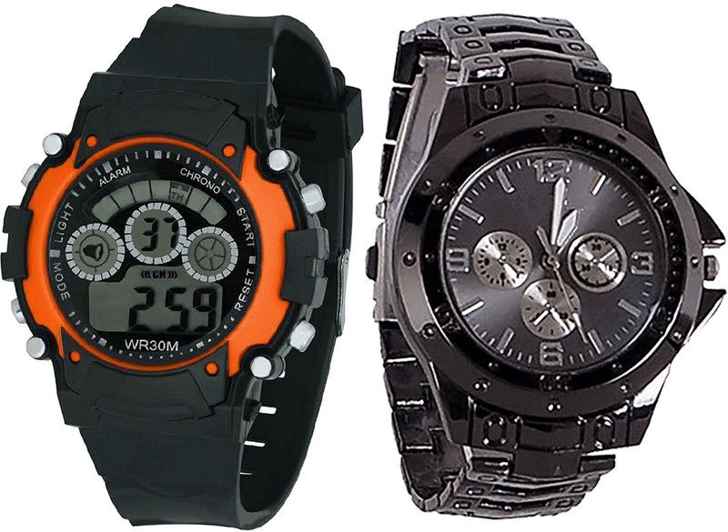 combo watch Analog Watch - For Girls Latest Casual Kids Analogue Black Color Boys And Men Watch - B4-B70 (Combo Of 2 )