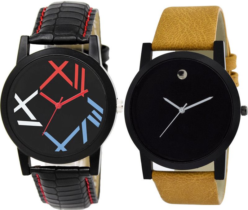 combo watch Analog Watch - For Girls Latest Present Analogue Black And Brown Color Boys And Men Watch - BL46.12-B59 (Combo Of 2 )