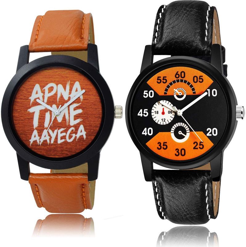 combo watch Analog Watch - For Men & Women Brand New Valentine Apna Time Aayega Combo Watch For Boys And Men - BO43-B826