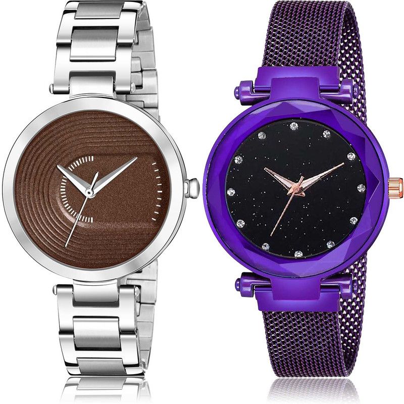 Analog Watch - For Girls New Stylish Chain And Magnet 2 Watch Combo For Girls And Women - GM219-GC8