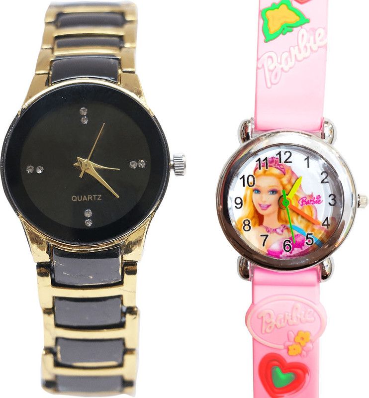 combo watch Analog Watch - For Girls Classical Collection Analogue Gold And Pink Color Girls And Women Watch - G208-G7 (Combo Of 2 )