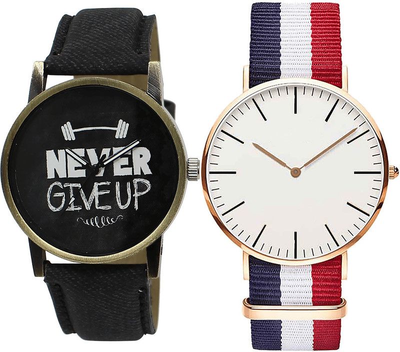 combo watch Analog Watch - For Girls Best Tread Never Give Up Analogue Black And Red Color Boys And Men Watch - BL46.27-B50 (Combo Of 2 )