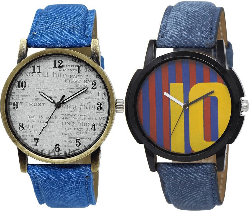 combo watch Analog Watch - For Girls Classical Unique Messi Football Analogue Blue Color Boys And Men Watch - BL46.28-BL46.10 (Combo Of 2 )