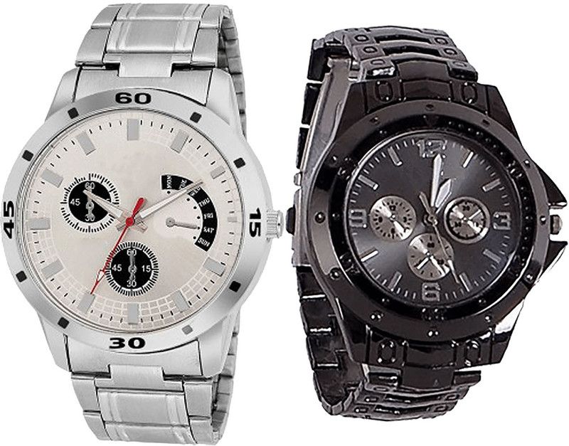 combo watch Analog Watch - For Girls Brand New Italian Designer Analogue Silver And Black Color Boys And Men Watch - BL46.101-B70 (Combo Of 2 )
