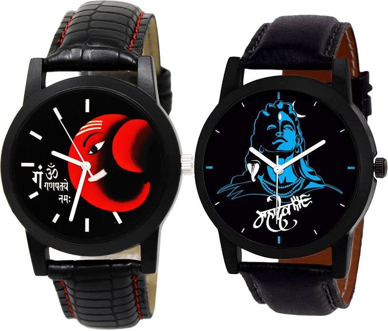 combo watch Analog Watch - For Men Brand New Unique Ganpti And Mahadev Black Color Boys Watch - B120-B23