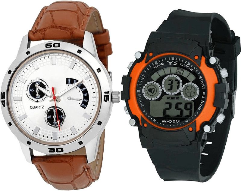 combo watch Analog Watch - For Girls Latest Gift Kids Analogue Brown And Black Color Boys And Men Watch - B52-B4 (Combo Of 2 )