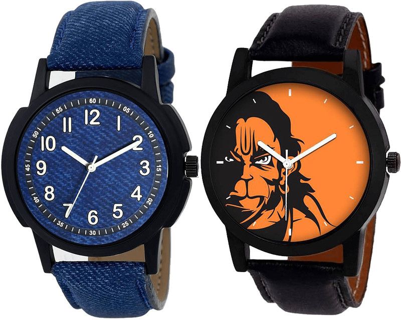 combo watch Analog Watch - For Girls Treading Branded Hanuman Analogue Blue And Black Color Boys And Men Watch - B8-B26 (Combo Of 2 )