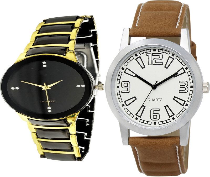 combo watch Analog Watch - For Girls New Collegian Analogue Black And Brown Color Boys And Men Watch - B69-BL46.15 (Combo Of 2 )
