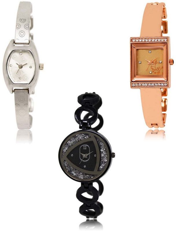 Latest Set of 3 Stylish Attractive Professional Designer Combo Analog Watch - For Women LR-219-220-237 Premium Quality Collection