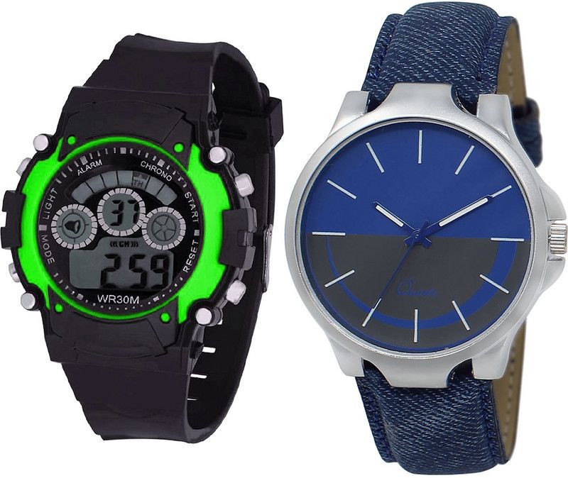 combo watch Analog Watch - For Girls Classical Gift Kids Analogue Black And Blue Color Boys And Men Watch - B3-BL46.24 (Combo Of 2 )