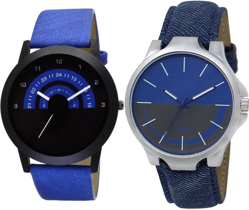 combo watch Analog Watch - For Girls Classical Fashionable Analogue Blue Color Boys And Men Watch - B47-BL46.24 (Combo Of 2 )