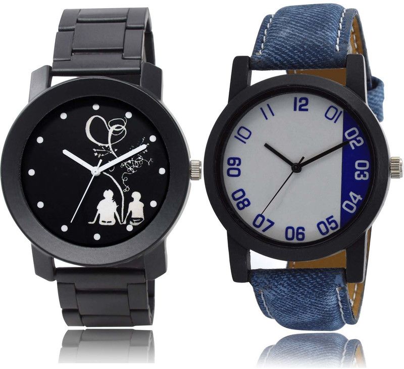 combo watch Analog Watch - For Men & Women Classical 3D Design Couple Love Chain Combo Watch - BO53-B40
