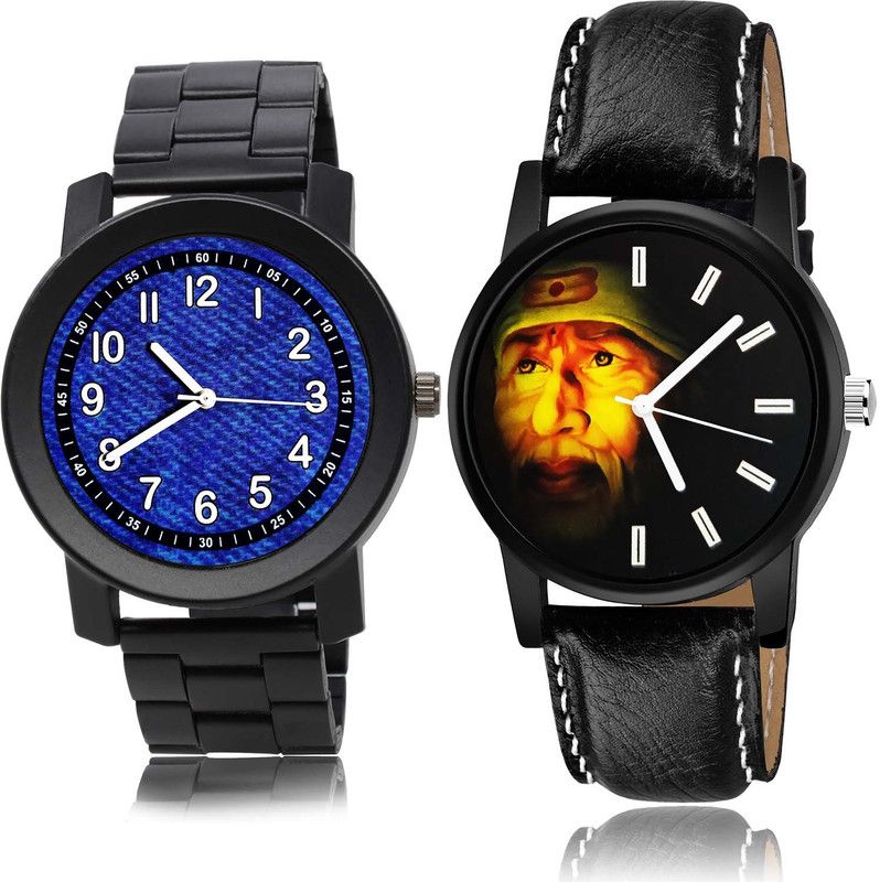 combo watch Analog Watch - For Men & Women Modern Wrist Chain Watch And Sai Baba Watch - B796-B123 (Combo Of 2 )