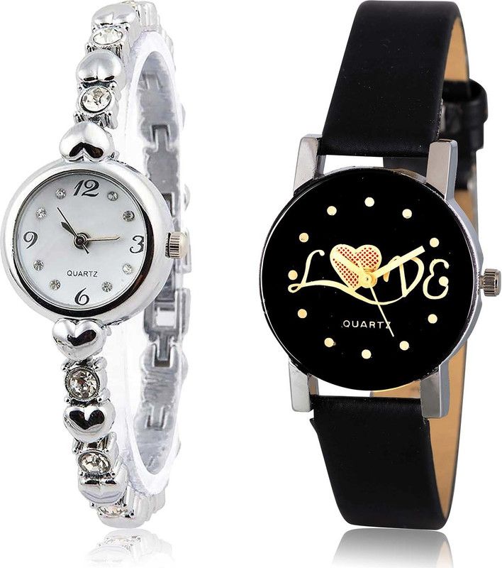 combo watch Analog Watch - For Girls Best Casual Stone And Love Valentine Combo Watch For Girls And Women - G453-G390