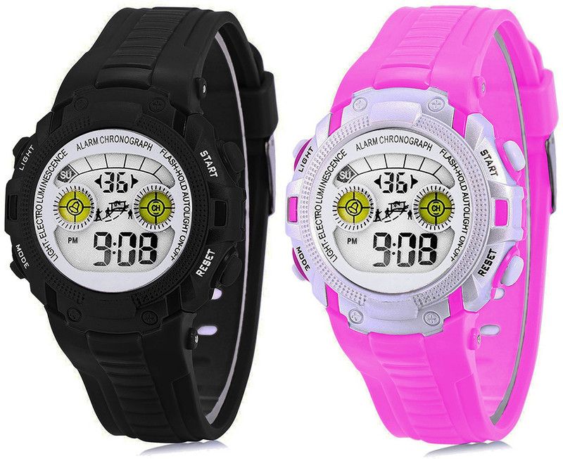 Combo of 2,Alarm,WaterProof,Stopwatch Kids Digital Watch - For Boys & Girls EF62033-2EG-BLACK-VIOLET
