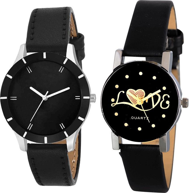 combo watch Analog Watch - For Girls Brand New Designer Love Valentine Analogue Black Color Girls And Women Watch - G268-G390 (Combo of 2 )