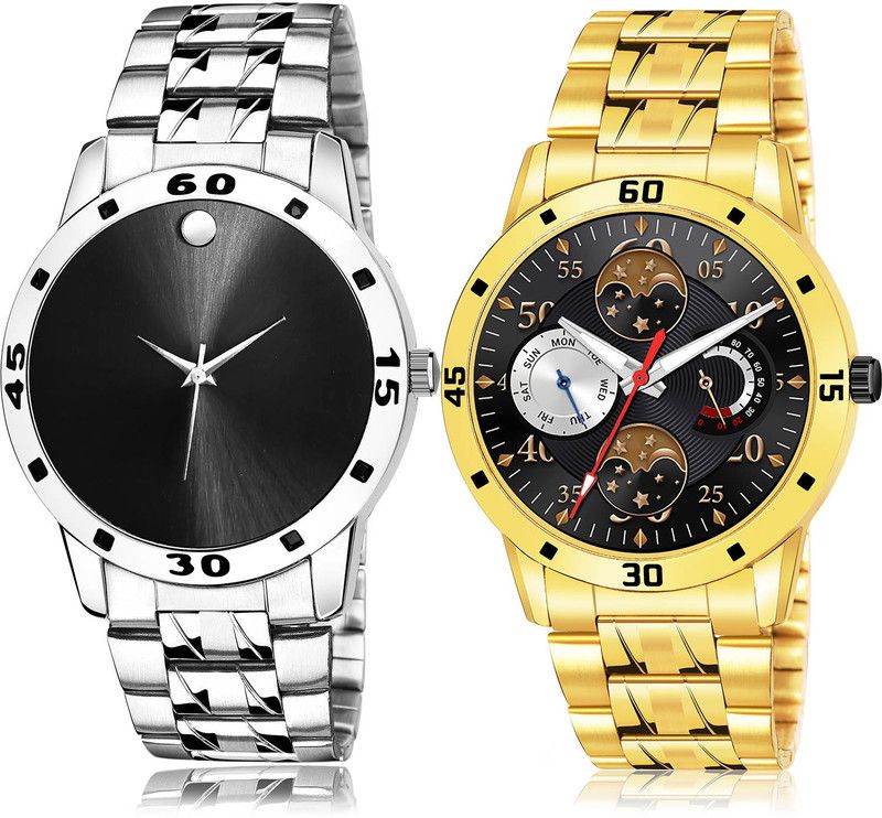 Analog Watch - For Men Contemporary Royal 2 Watch Combo For Boys And Men - B776-(49-S-21)