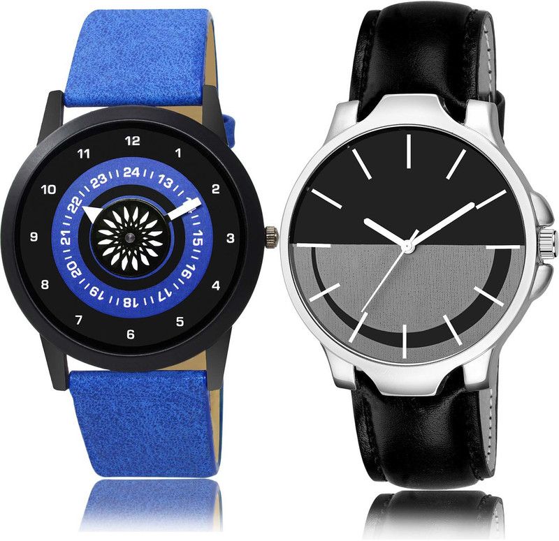 combo watch Analog Watch - For Boys Latest Exclusive Speedometer Blue And Black Color Boys And Men Watch - B385-B111 (Combo Of 2 )