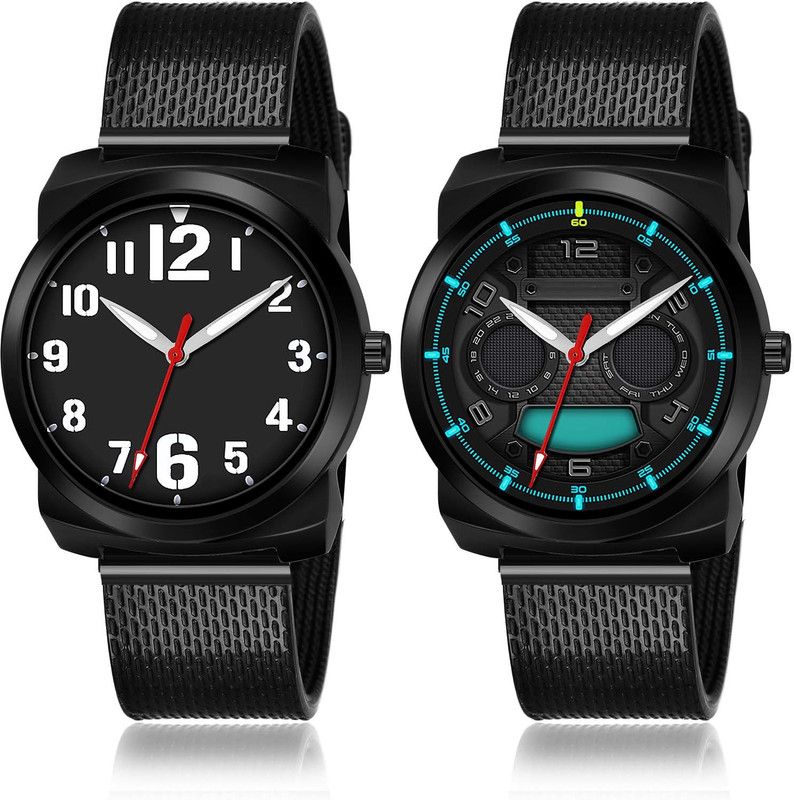 combo watch Analog Watch - For Boys Modish Technology Leonardo DiCaprio collection 2 Watch Combo For Boys And Men - (53-S-10)-(58-S-10)