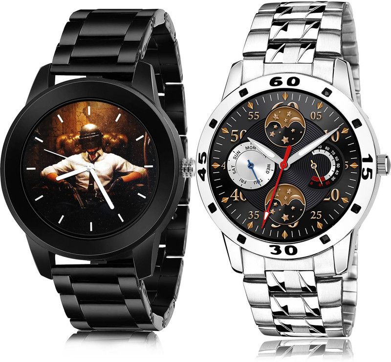 Analog Watch - For Men Treading Heart 2 Watch Combo For Boys And Men - B452-(49-S-19)