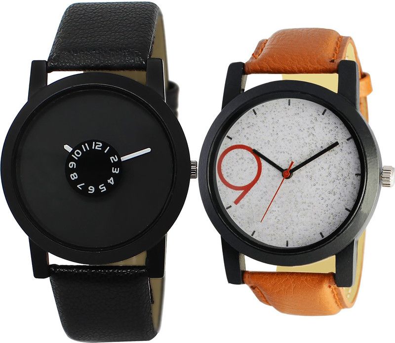 combo watch Analog Watch - For Girls Classical Present Analogue Black And Brown Color Boys And Men Watch - BL46.25-B33 (Combo Of 2 )