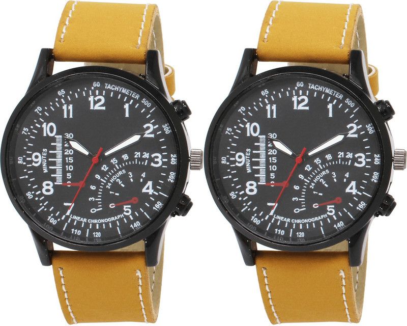 combo watch Analog Watch - For Men Contemporary Unique Analogue Brown Color Boys And Men Watch - B42-B42 (Combo Of 2 )