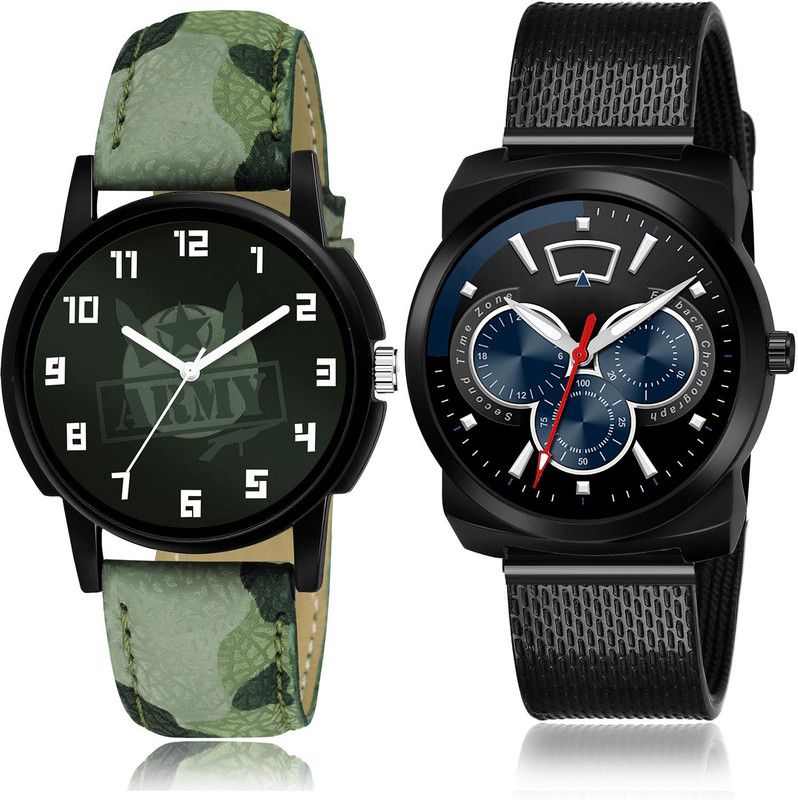 Analog Watch - For Men Contemporary Fancy 2 Watch Combo For Boys And Men - B21-(61-S-10)