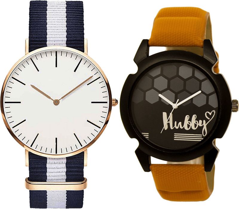 combo watch Analog Watch - For Girls Modish Love Hubby Analogue Blue And Brown Color Boys And Men Watch - B109-BL46.32 (Combo Of 2 )