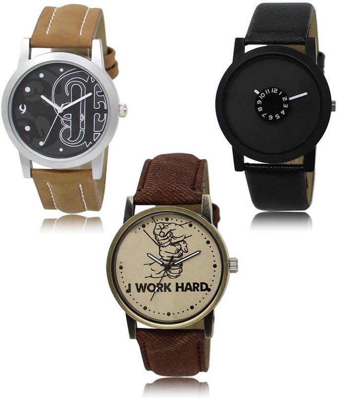 Stylish Attractive Professional Designer Combo Analog Watch - For Men LR-14-25-29 Hot Selling Premium Quality Collection Latest Set of 3